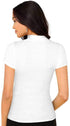 Women White Round Neck Half Sleeves T-Shirt